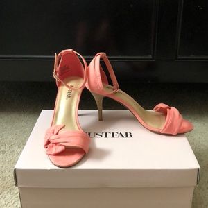Coral Bow Heels